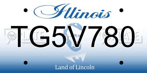 TG5V780 Illinois License Plate