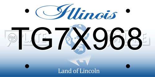 TG7X968 Illinois License Plate
