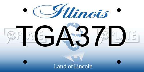 TGA37D Illinois License Plate