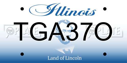 TGA37O Illinois License Plate