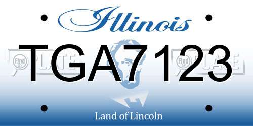 TGA7123 Illinois License Plate