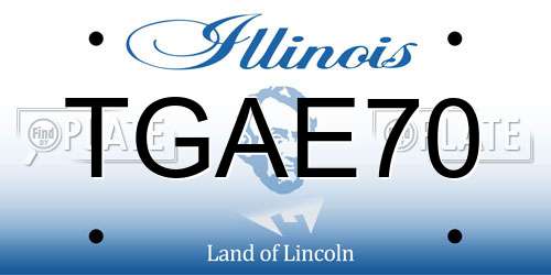 TGAE70 Illinois License Plate