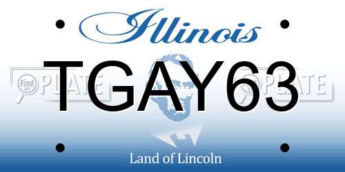 TGAY63 Illinois License Plate