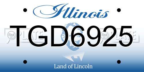 TGD6925 Illinois License Plate