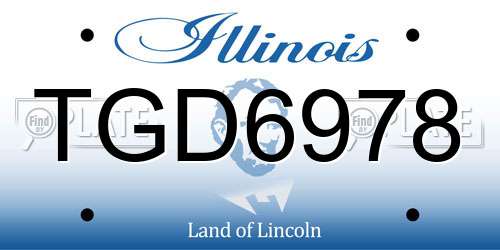 TGD6978 Illinois License Plate