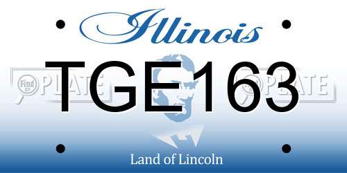 TGE163 Illinois License Plate