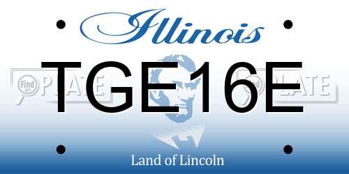 TGE16E Illinois License Plate