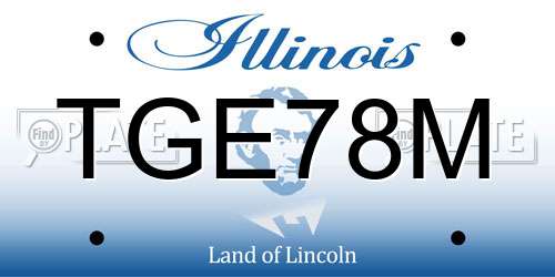 TGE78M Illinois License Plate