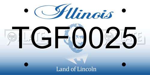 TGF0025 Illinois License Plate