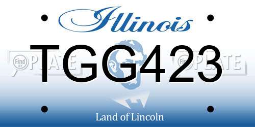 TGG423 Illinois License Plate
