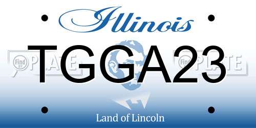 TGGA23 Illinois License Plate