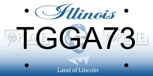 TGGA73 Illinois License Plate