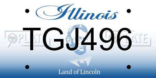 TGJ496 Illinois License Plate