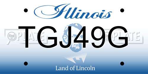 TGJ49G Illinois License Plate