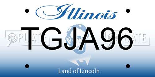 TGJA96 Illinois License Plate