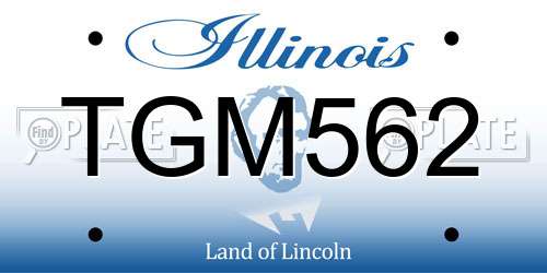 TGM562 Illinois License Plate
