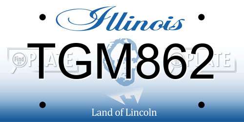 TGM862 Illinois License Plate