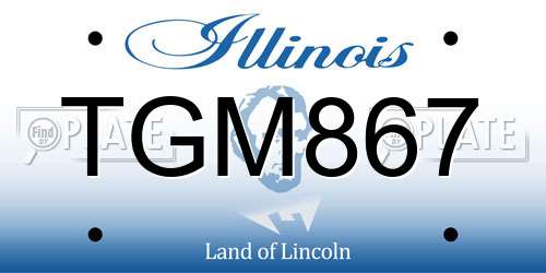 TGM867 Illinois License Plate