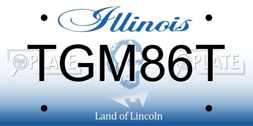 TGM86T Illinois License Plate
