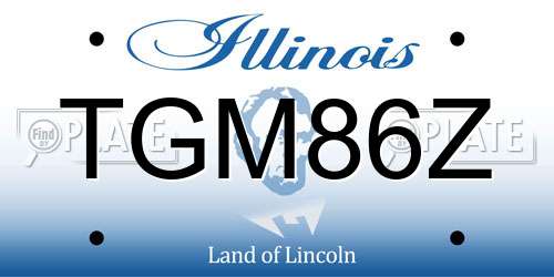 TGM86Z Illinois License Plate
