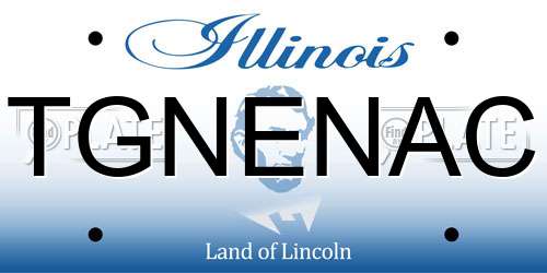 TGNENAC Illinois License Plate