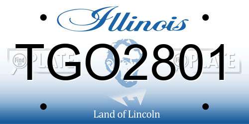 TGO2801 Illinois License Plate
