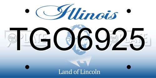 TGO6925 Illinois License Plate