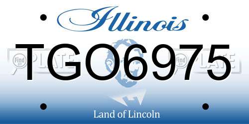 TGO6975 Illinois License Plate