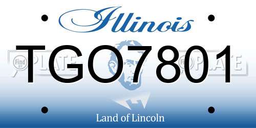 TGO7801 Illinois License Plate