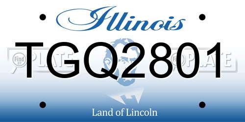 TGQ2801 Illinois License Plate