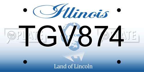 TGV874 Illinois License Plate