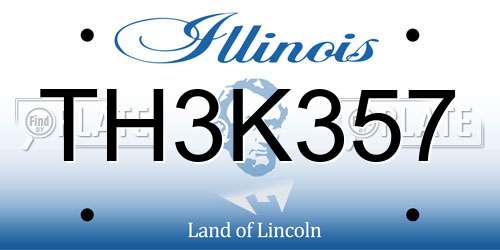 TH3K357 Illinois License Plate