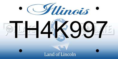 TH4K997 Illinois License Plate