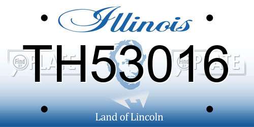 TH53016 Illinois License Plate