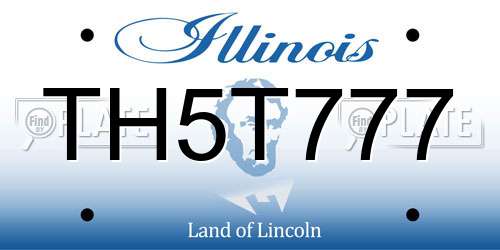 TH5T777 Illinois License Plate