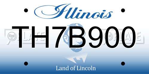 TH7B900 Illinois License Plate