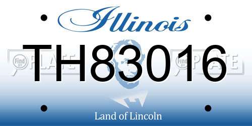 TH83016 Illinois License Plate