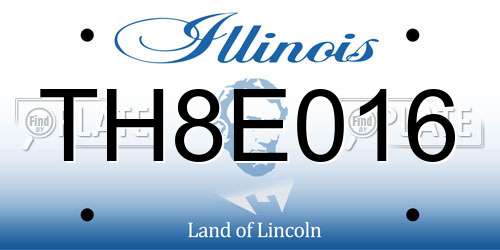 TH8E016 Illinois License Plate