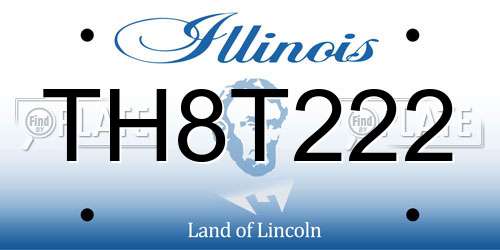 TH8T222 Illinois License Plate