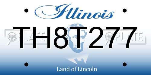 TH8T277 Illinois License Plate