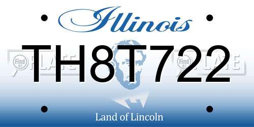 TH8T722 Illinois License Plate