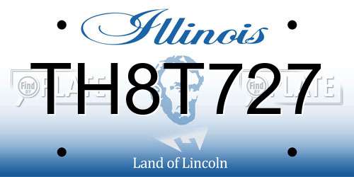TH8T727 Illinois License Plate