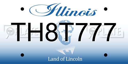 TH8T777 Illinois License Plate
