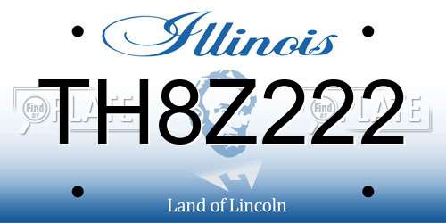 TH8Z222 Illinois License Plate