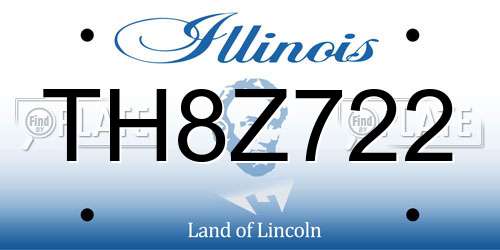 TH8Z722 Illinois License Plate