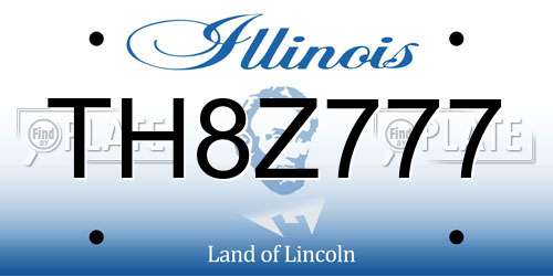 TH8Z777 Illinois License Plate