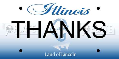 THANKS Illinois License Plate