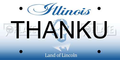 THANKU Illinois License Plate