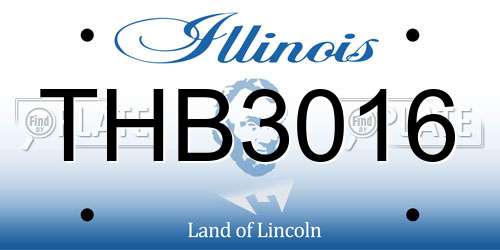 THB3016 Illinois License Plate