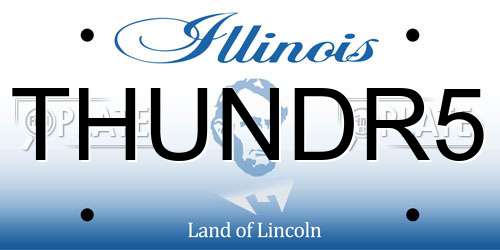 THUNDR5 Illinois License Plate